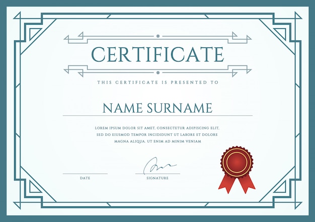 Vector vector certificate or diploma template