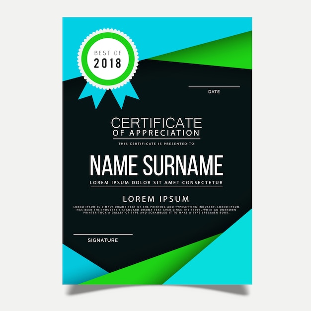 Vector certificate template design