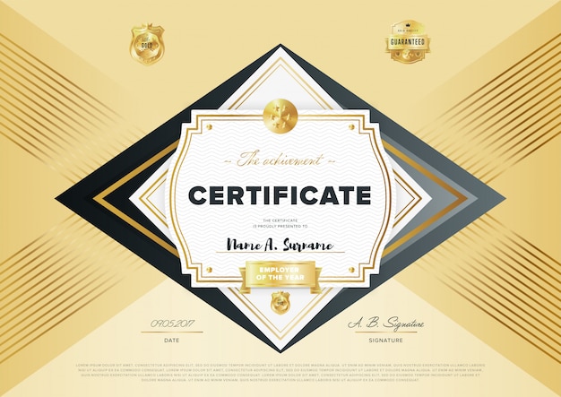 Vector certificate template