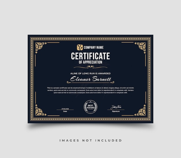 Vector vector certificate template