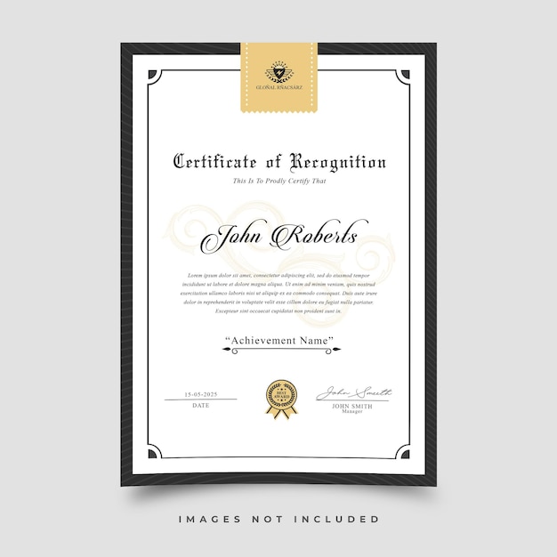 Vector vector certificate template