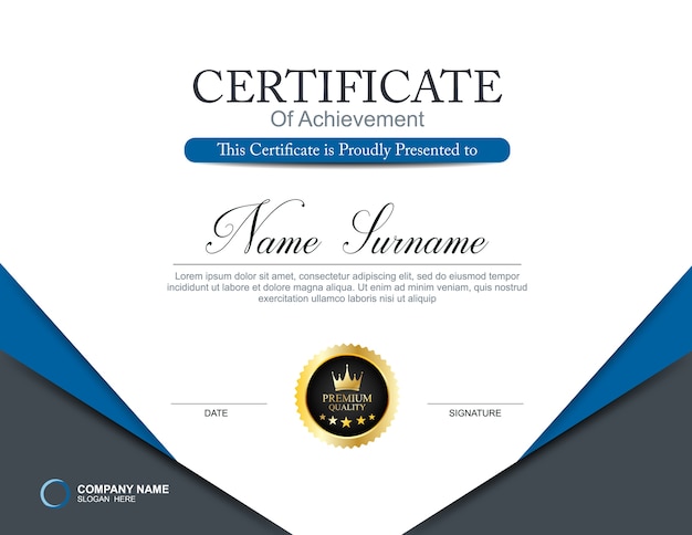 Vector vector certificate template