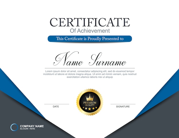 Vector certificate template