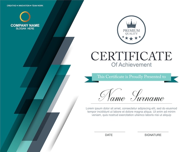 Vector vector certificate template