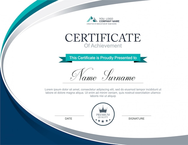 Vector certificate template