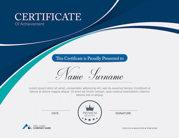 Vector certificate template