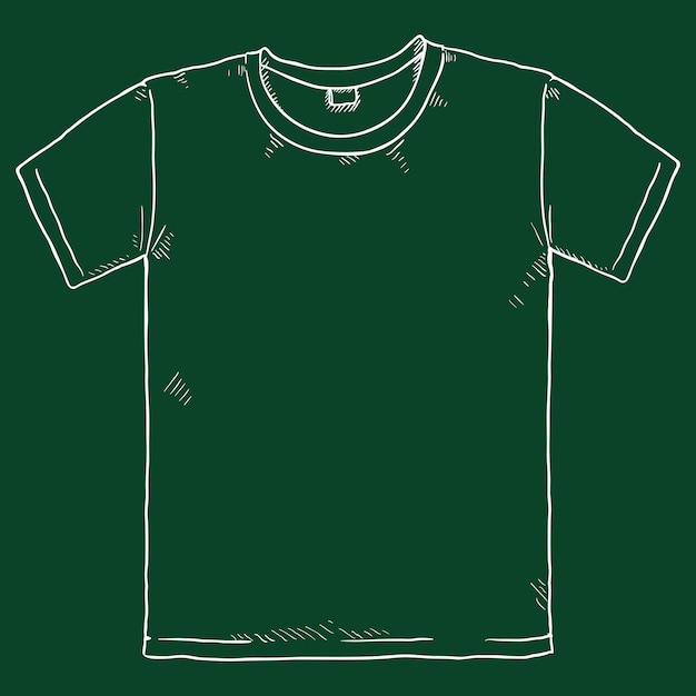 Vettore maglietta di base dell'illustrazione di schizzo del gesso di vettore