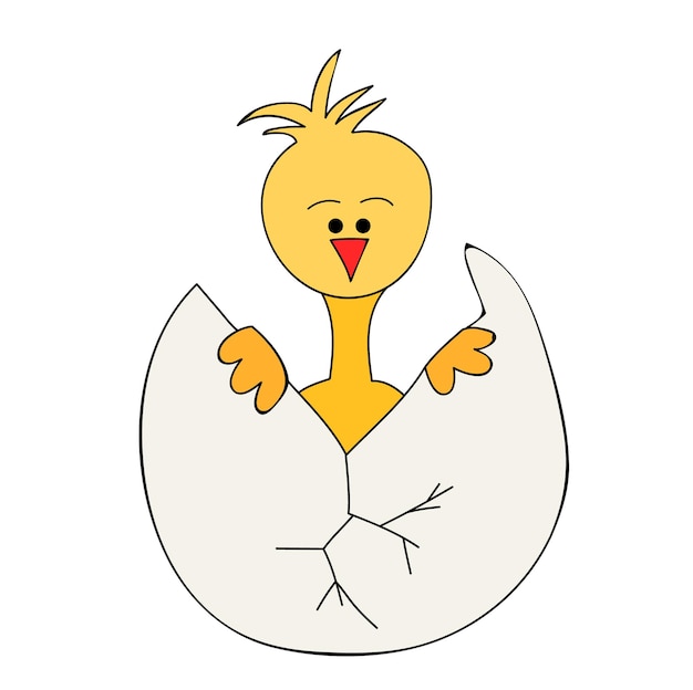 Vector character chick in egg