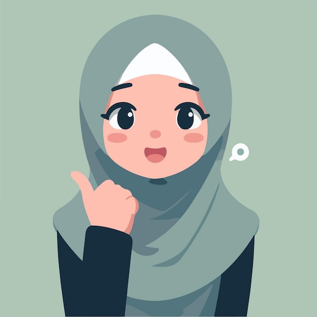 Vector vector character of a muslim girlminimalist flat design style