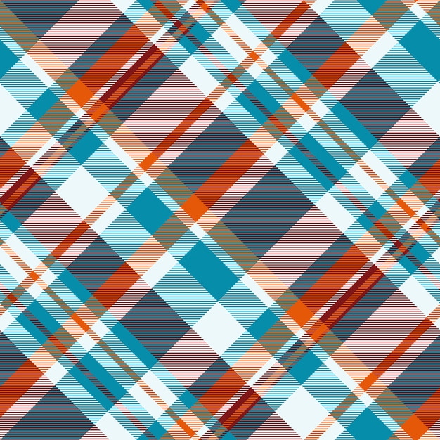 Vector check tartan of background fabric texture with a textile plaid seamless pattern in white and cyan colors