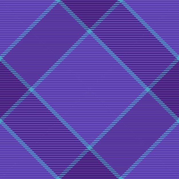 Vector check texture of tartan fabric textile with a seamless pattern background plaid in indigo and violet colors