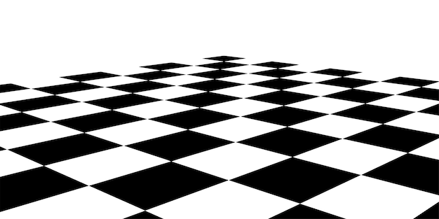 Vector checkerboard perspective grid technology wireframe landscape chess board background