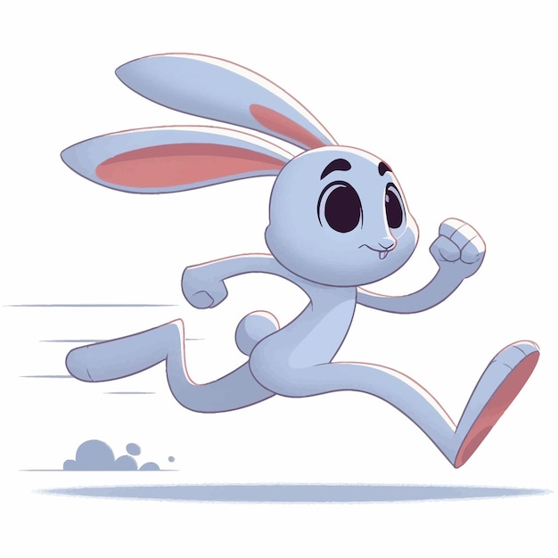 Vector vector cheerful running rabbit in vector illustration