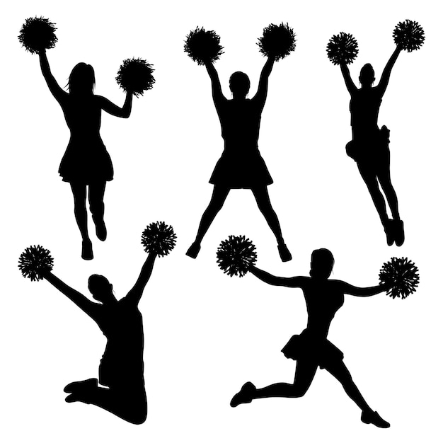 Vector cheerleader danser silhouetten vector illustratie