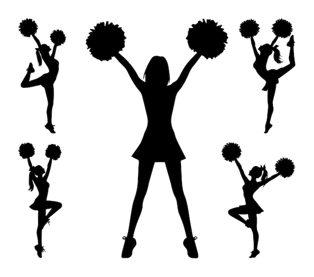 Vettore silhouette gestuale di una cheerleader vettoriale