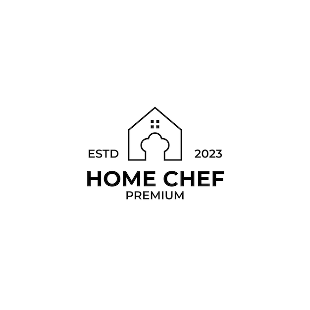 Vector chef-kok huis logo ontwerp concept illustratie idee