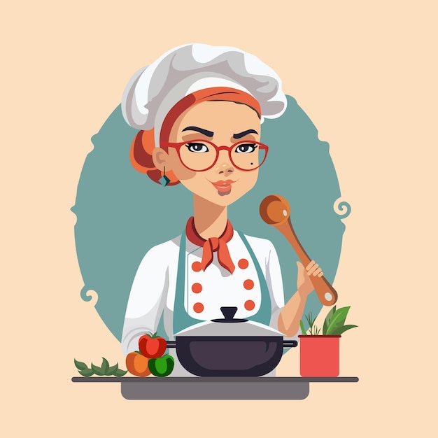 Vector vector chef lady