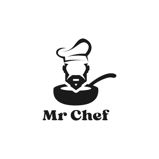 Vector Chef Logo illustration with frying tool