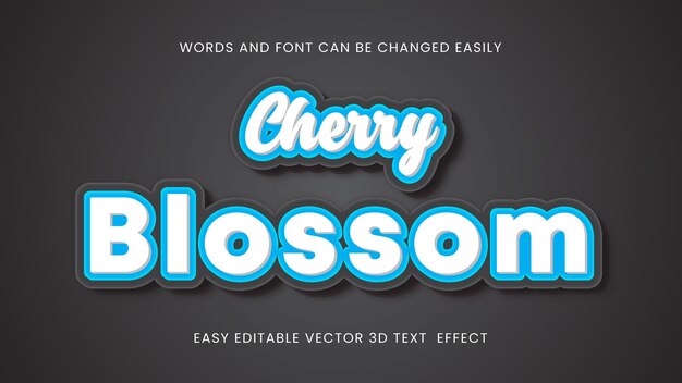 Vector cherry blossom text style design