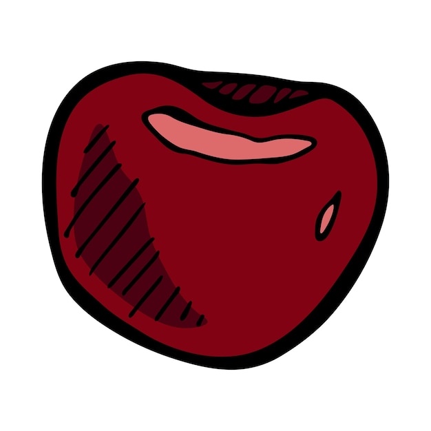 Vector cherry clipart Hand drawn berry icon Fruit illustration