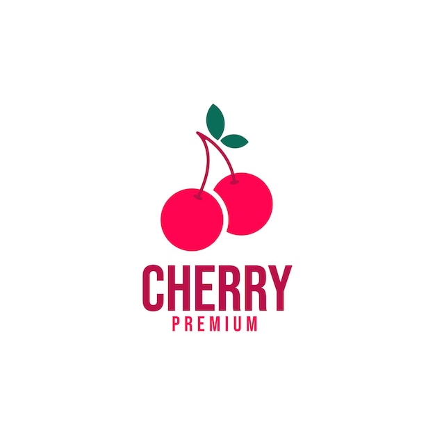 Vector cherry logo design concept illustration idea