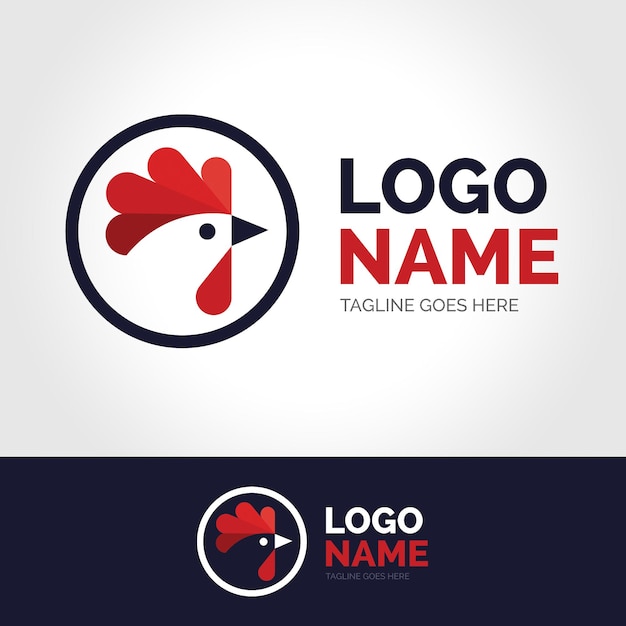 Vector chicken logo design with color variations