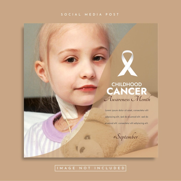 Vector vector childhood cancer day social media post template