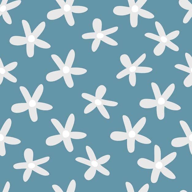 Vector vector childish cute seamless pattern with flowers. simple shapes.