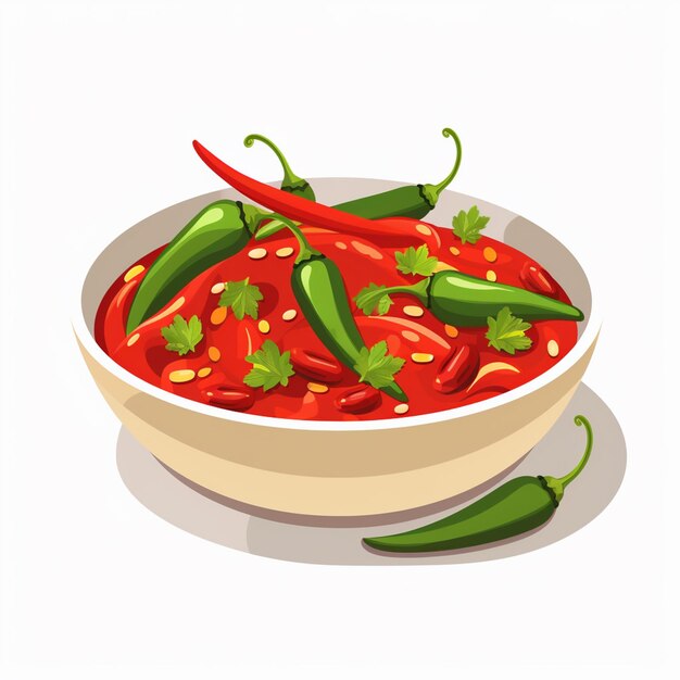 Vector vector chili heet voedsel peper pittige chili illustratie rode mexicaanse ontwerp groente papr