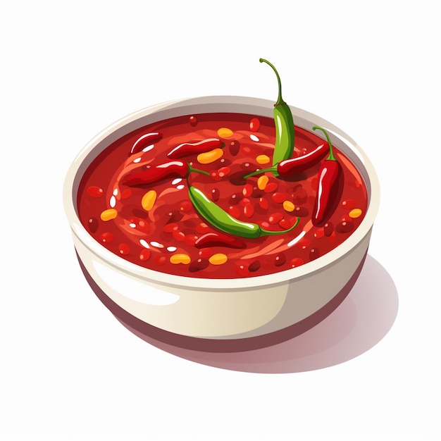 Векторная горячая еда чили перец острый чили иллюстрация красный мексиканский дизайн овощный папир