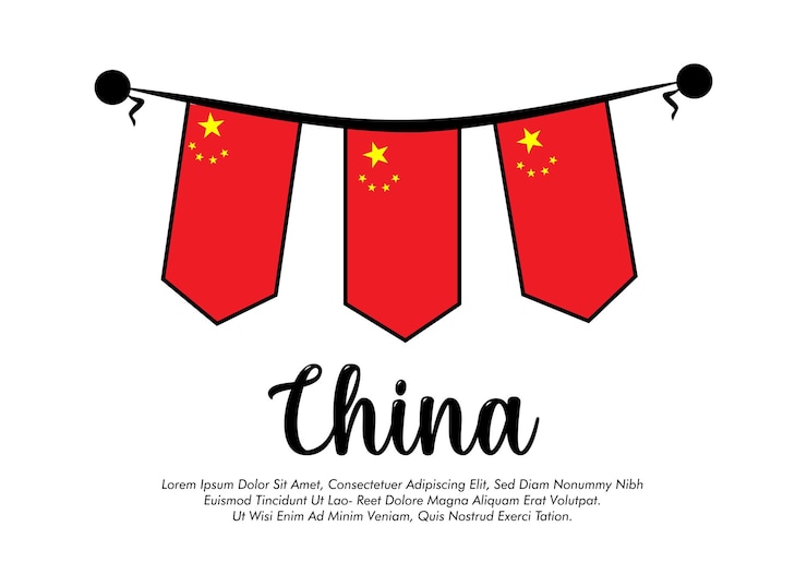 Vector vector china flag banner china flag vector illustration design china national day banner design