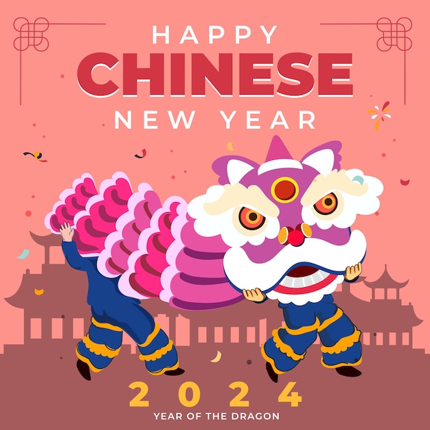 vector chinese new year in flat design for celebration