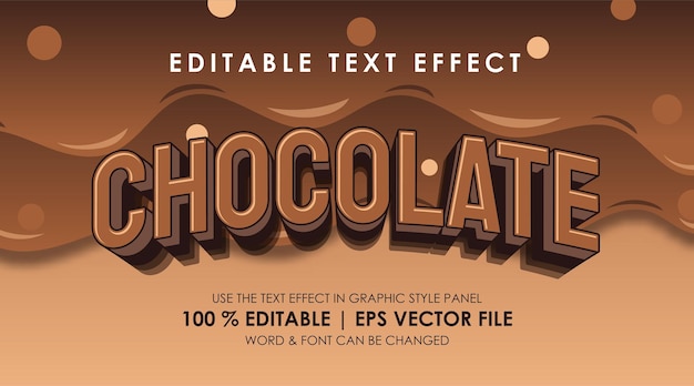 vector chocolate 3d text effect