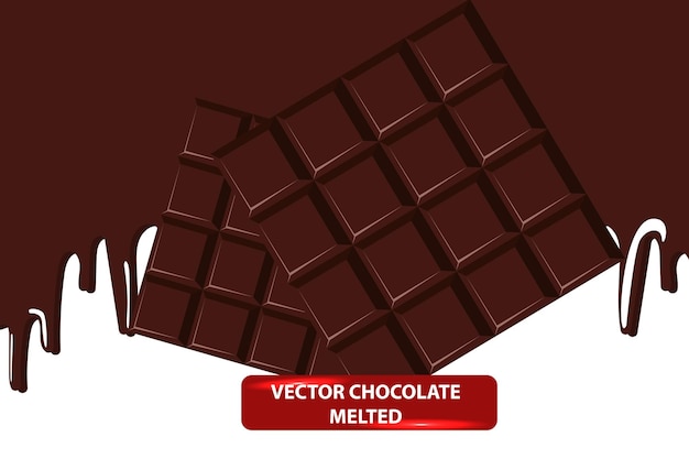 vector chocolate bar melted down