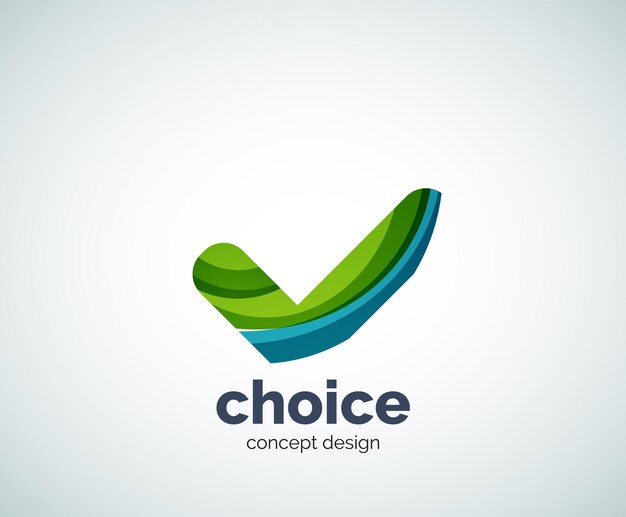 Vector choice concept tick logo template