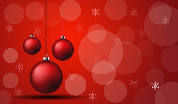 Vector of chrismas ball on the red background