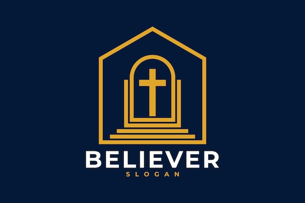 Vector Christian Church Logo Design (ontwerp van het logo van de christelijke kerk)