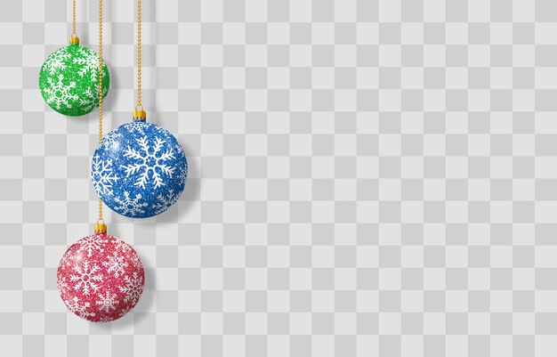 Vector christmas balls isolated on png