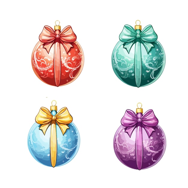 Vector vector christmas baubles cartoon illustration