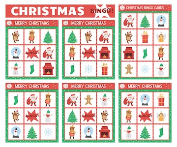 Christmas Bingo Game  Cut and Paste Activities Bingo Template