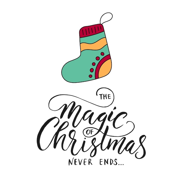 vector christmas card with hand lettering