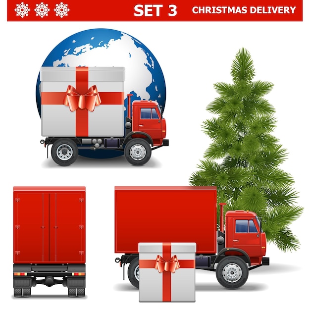 Vector christmas delivery set 3