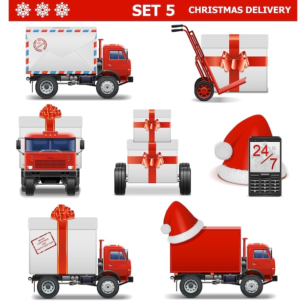 Vector christmas delivery set 5