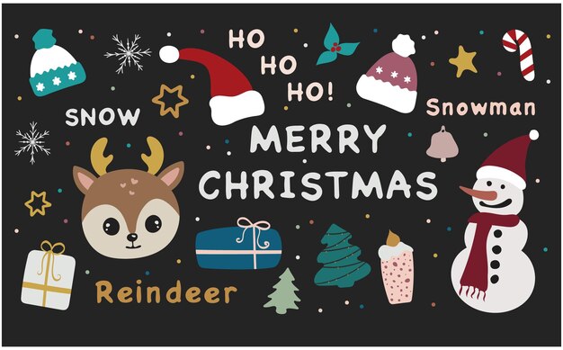 Vector of the christmas elements bundle