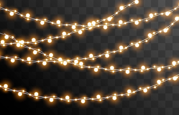 Vector vector christmas garland on an isolated transparent background light light garland png