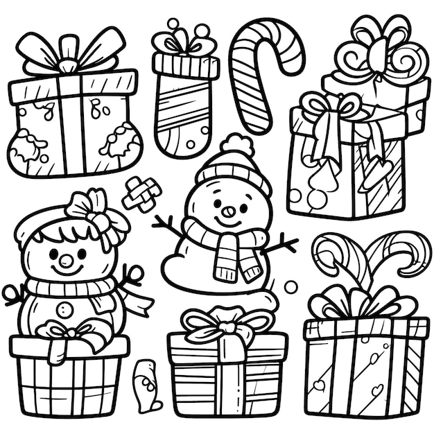 Vector vector christmas gift box set vector illustration