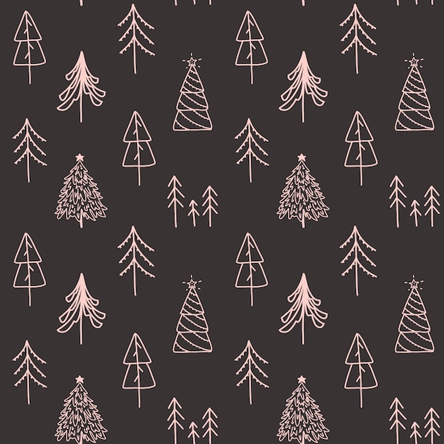 Vector christmas hand drawn seamless pattern.