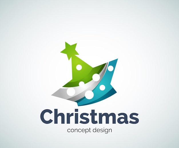 Vector Christmas or New Year star decoration logo template