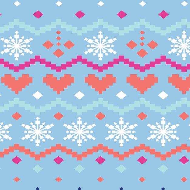 Вектор Векторный рождественский узор вязаный фон xmas зима текстура вязать бесшовный принт свитер
