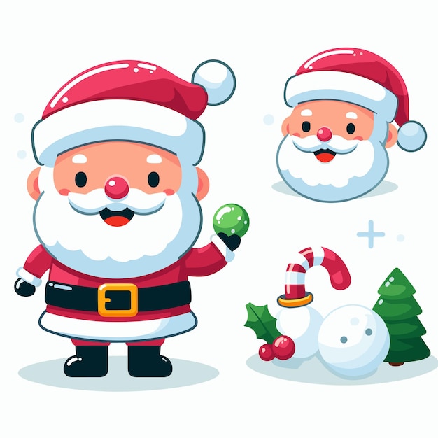 Vector christmas santa claus with a sack of gifts